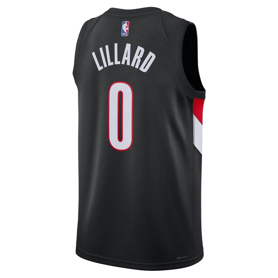 Damian Lillard Portland Trail Blazers Nike Unisex Swingman Player Jersey - Icon Edition - Black Official NBA Team Apparel Basketball Fan Gear