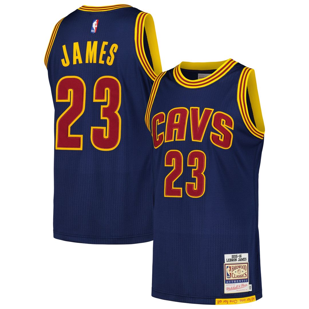 LeBron James Cleveland Cavaliers Mitchell & Ness 2015/16 Hardwood Classics Authentic Jersey - Navy Official NBA Team Apparel Basketball Fan Gear