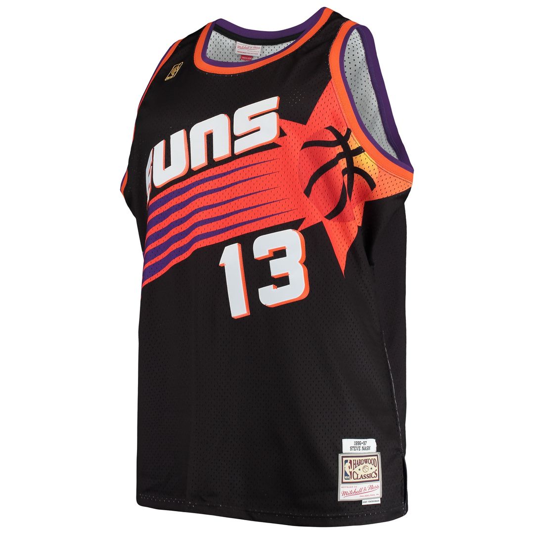 Steve Nash Phoenix Suns Mitchell & Ness 1996/97 Big & Tall Hardwood Classics Swingman Jersey - Black Official NBA Team Apparel Basketball Fan Gear
