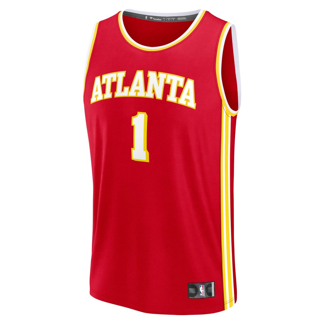 Jalen Johnson Atlanta Hawks Fanatics Fast Break Replica Jersey - Icon Edition - Red Official NBA Team Apparel Basketball Fan Gear