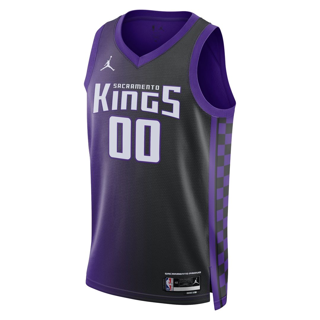 Sacramento Kings Jordan Brand Unisex Swingman Custom Jersey - Statement Edition - Purple Official NBA Team Apparel Basketball Fan Gear