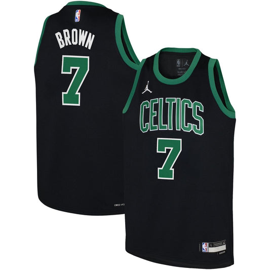 Jaylen Brown Boston Celtics Jordan Brand Youth Swingman Jersey - Statement Edition - Black Official NBA Team Apparel Basketball Fan Gear