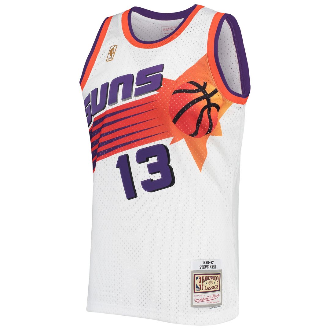 Steve Nash Phoenix Suns Mitchell & Ness 1996/97 Hardwood Classics Swingman Jersey - White Official NBA Team Apparel Basketball Fan Gear