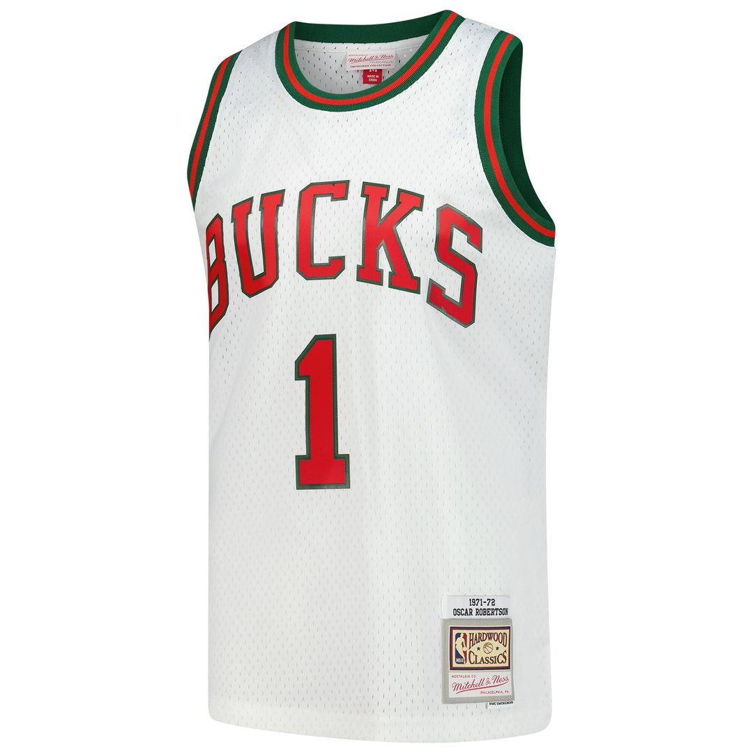 Oscar Robertson Milwaukee Bucks Mitchell & Ness 1971/72 Hardwood Classics Swingman Jersey - Green Official NBA Team Apparel Basketball Fan Gear