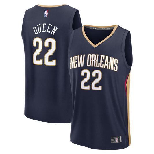 Derik Queen New Orleans Pelicans Fanatics Fast Break Replica Jersey - Icon Edition - Navy Official NBA Team Apparel Basketball Fan Gear