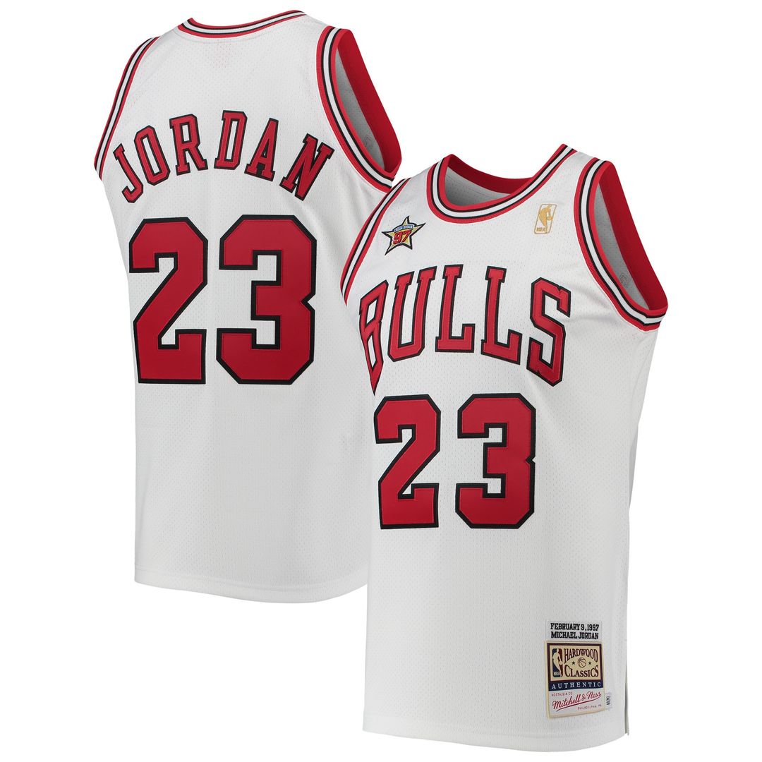 Michael Jordan Chicago Bulls Mitchell & Ness 1997 NBA All-Star Game Hardwood Classics Authentic Jersey - White Official NBA Team Apparel Basketball Fa