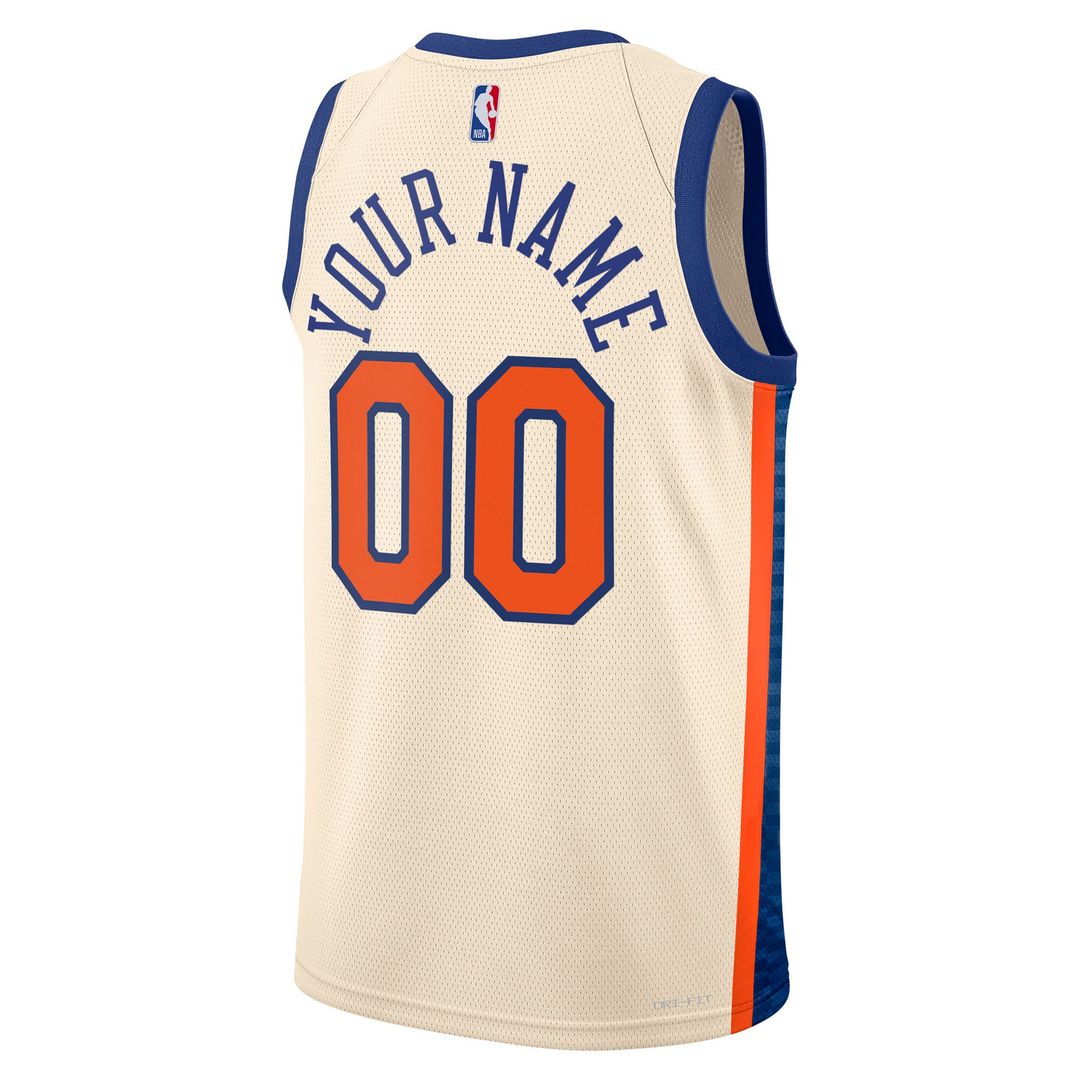 New York Knicks Nike Unisex 2025/26 City Edition Swingman Custom Jersey - Cream Official NBA Team Apparel Basketball Fan Gear