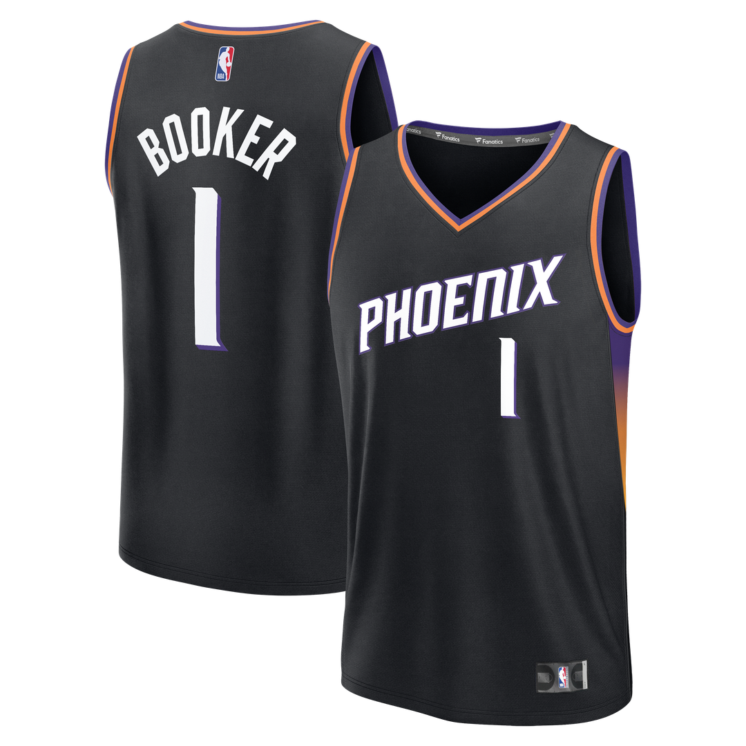 Devin Booker Phoenix Suns Fanatics Youth Fast Break Jersey - Statement Edition - Black Official NBA Team Apparel Basketball Fan Gear