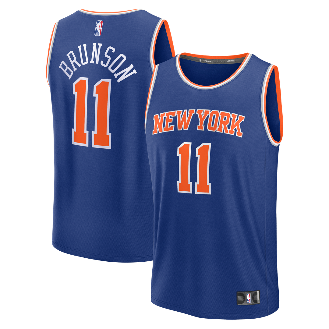 Jalen Brunson New York Knicks Fanatics Youth Fast Break Replica Player Jersey - Icon Edition - Blue Official NBA Team Apparel Basketball Fan Gear