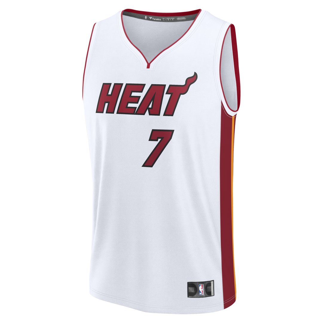 Kel'el Ware Miami Heat Fanatics Youth Fast Break Replica Player Jersey - Association - White Edition Official NBA Team Apparel Basketball Fan Gear
