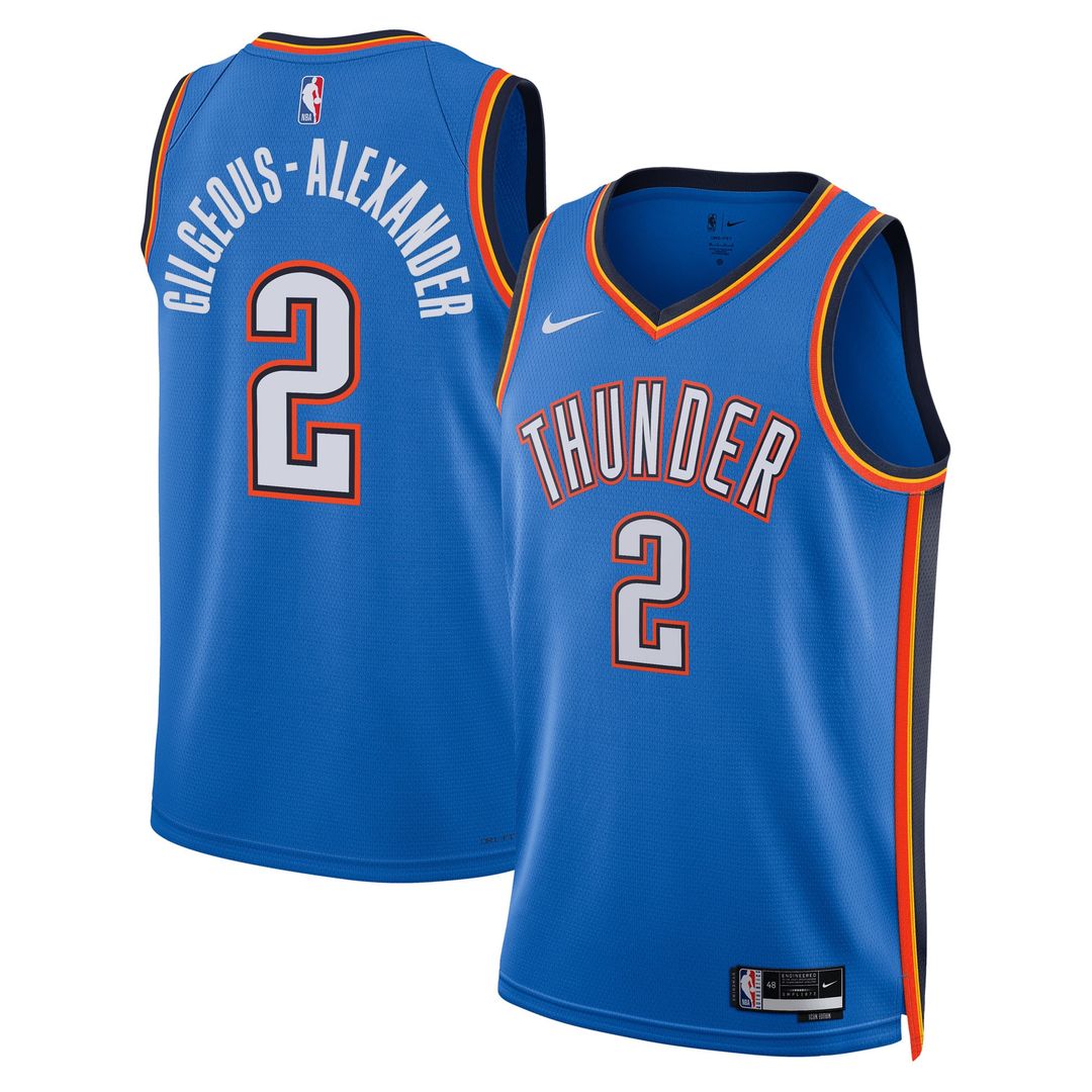 Shai Gilgeous-Alexander Oklahoma City Thunder Nike Unisex Swingman Jersey - Icon Edition - Blue Official NBA Team Apparel Basketball Fan Gear