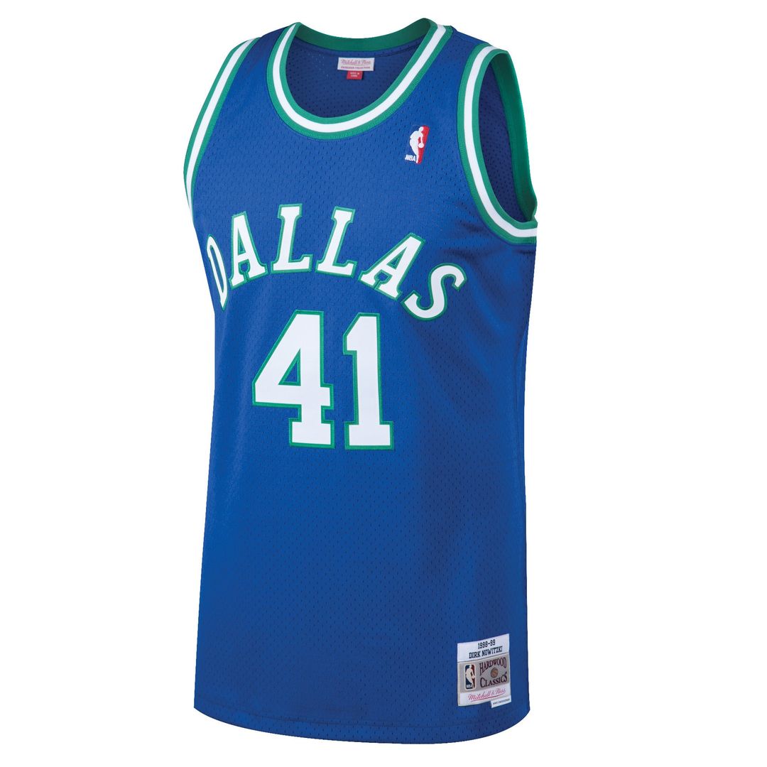 Dirk Nowitzki Dallas Mavericks Mitchell & Ness 1998/99 Hardwood Classics Swingman Jersey - Blue Official NBA Team Apparel Basketball Fan Gear