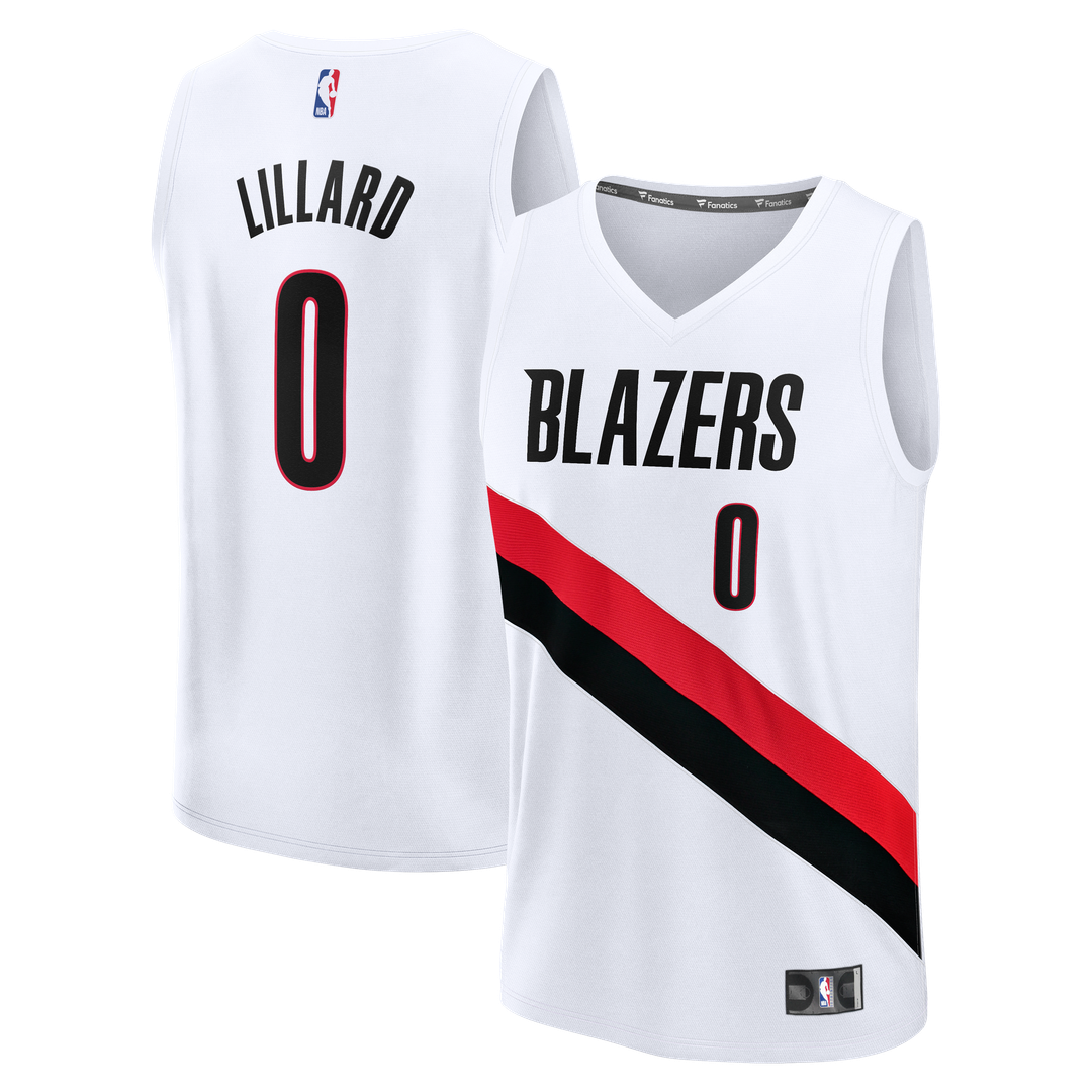 Damian Lillard Portland Trail Blazers Fanatics Youth Fast Break Replica Jersey - White - Association Edition Official NBA Team Apparel Basketball Fan