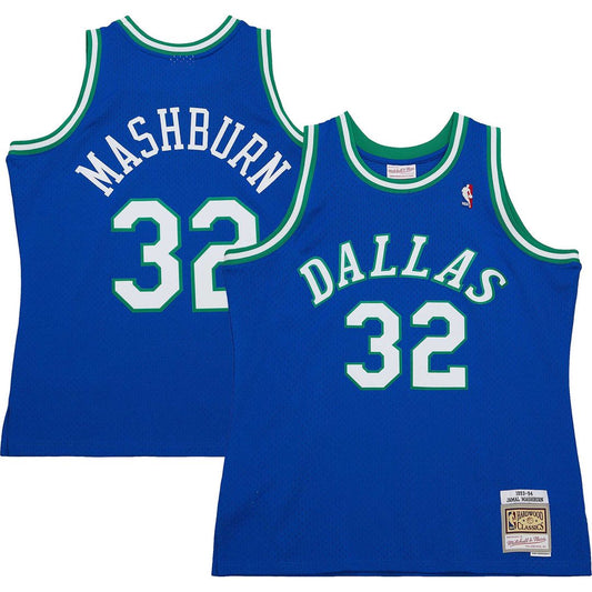 Jamal Mashburn Dallas Mavericks Mitchell & Ness 1993/94 Hardwood Classics Swingman Jersey - Blue Official NBA Team Apparel Basketball Fan Gear