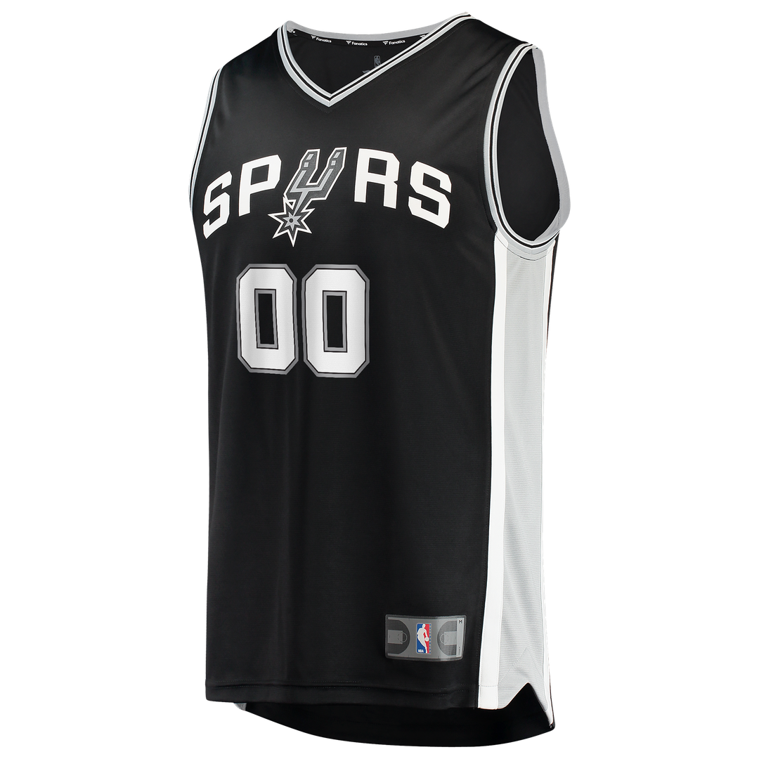 San Antonio Spurs Fanatics 2026 NBA Finals Patch Fast Break Custom Jersey - Black - Icon Edition Official NBA Team Apparel Basketball Fan Gear