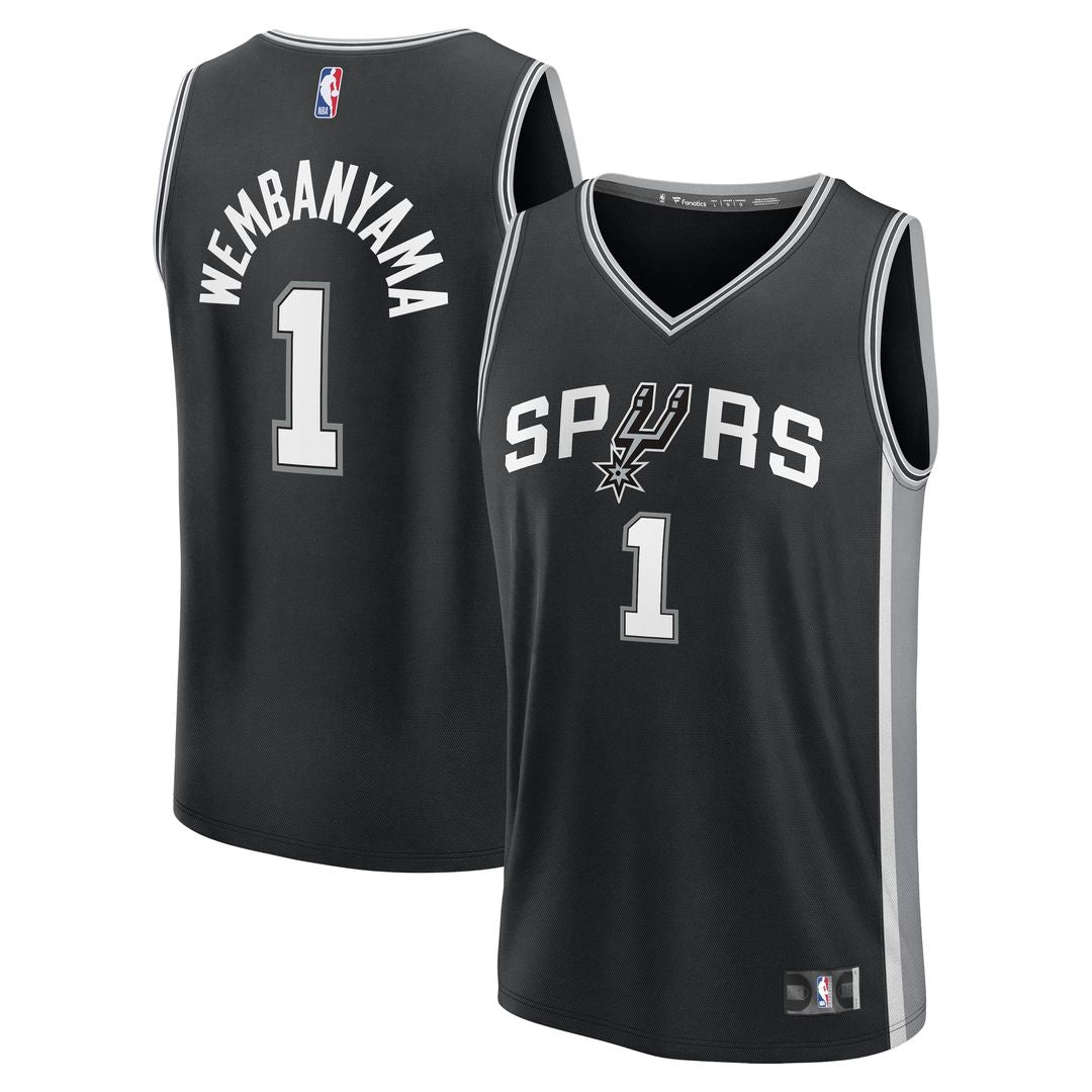 Victor Wembanyama San Antonio Spurs Fanatics Youth Fast Break Replica Player Jersey - Icon Edition - Black Official NBA Team Apparel Basketball Fan Ge