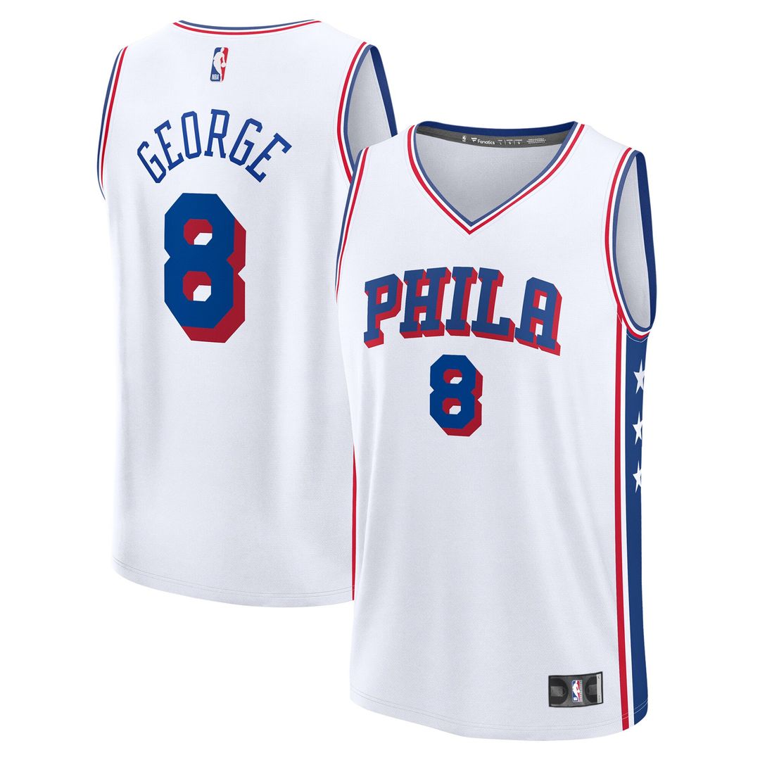 Paul George Philadelphia 76ers Fanatics Youth Fast Break Replica Player Jersey - Association Edition - White Official NBA Team Apparel Basketball Fan