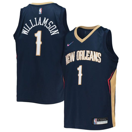 Zion Williamson New Orleans Pelicans Nike Youth 2021/22 Diamond Swingman Jersey - Icon Edition - Navy Official NBA Team Apparel Basketball Fan Gear