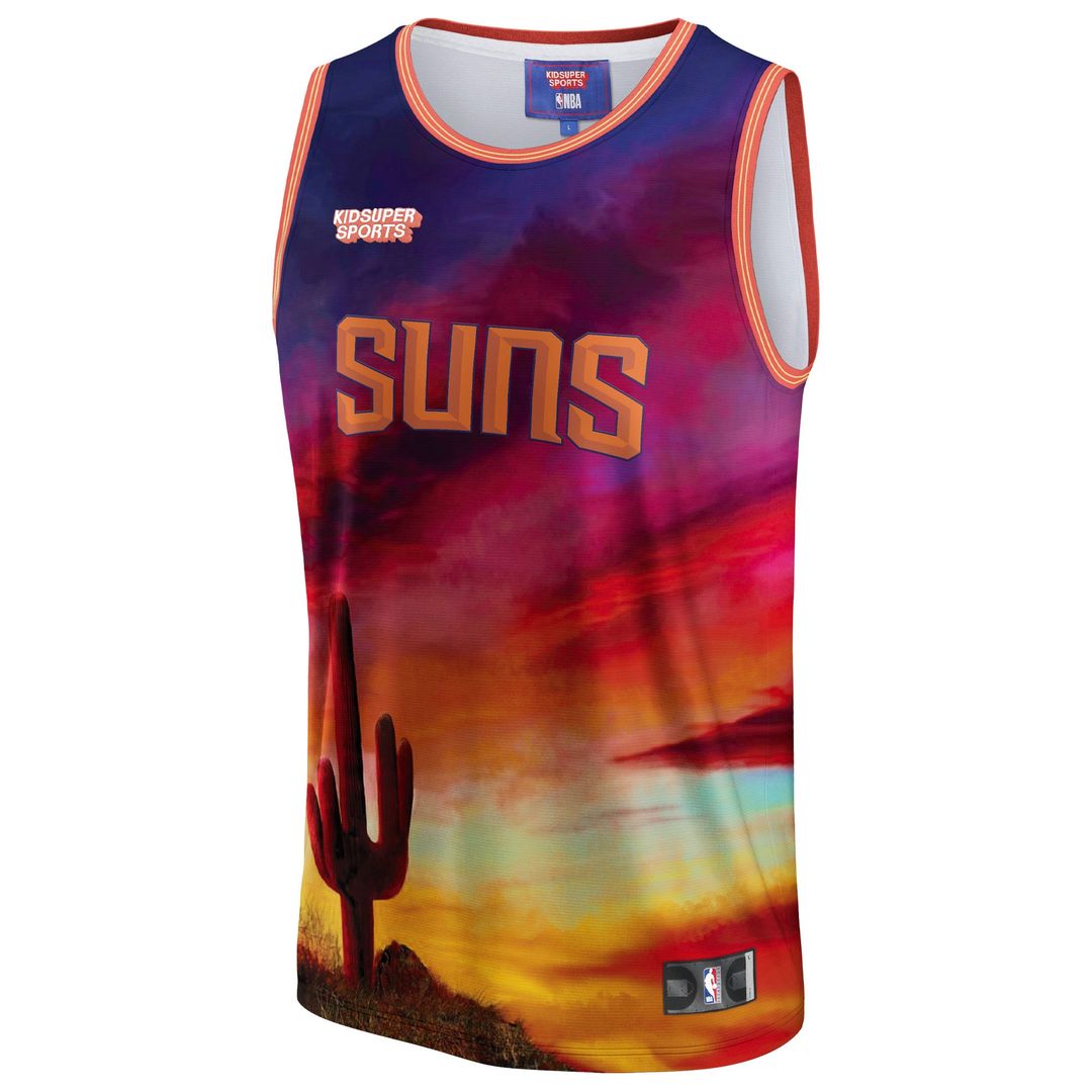 Phoenix Suns NBA & KidSuper Studios by Fanatics Unisex Hometown Jersey - Red Official NBA Team Apparel Basketball Fan Gear