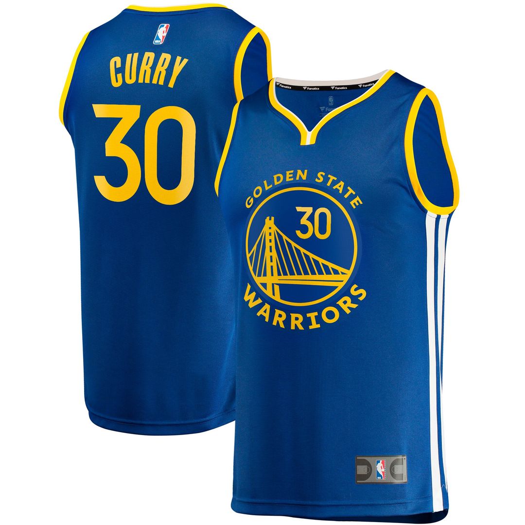 Stephen Curry Golden State Warriors Fanatics Fast Break Replica Jersey - Icon Edition - Royal Official NBA Team Apparel Basketball Fan Gear