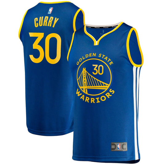 Stephen Curry Golden State Warriors Fanatics Fast Break Replica Jersey - Icon Edition - Royal Official NBA Team Apparel Basketball Fan Gear