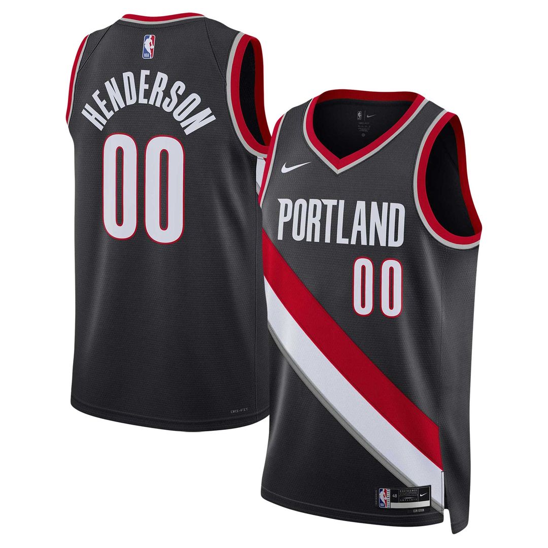 Scoot Henderson Portland Trail Blazers Nike Unisex 2023 NBA Draft Swingman Jersey - Icon Edition - Black Official NBA Team Apparel Basketball Fan Gear