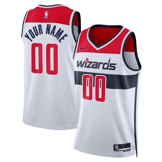 Washington Wizards Nike Unisex Swingman Custom Jersey White - Association Edition Official NBA Team Apparel Basketball Fan Gear