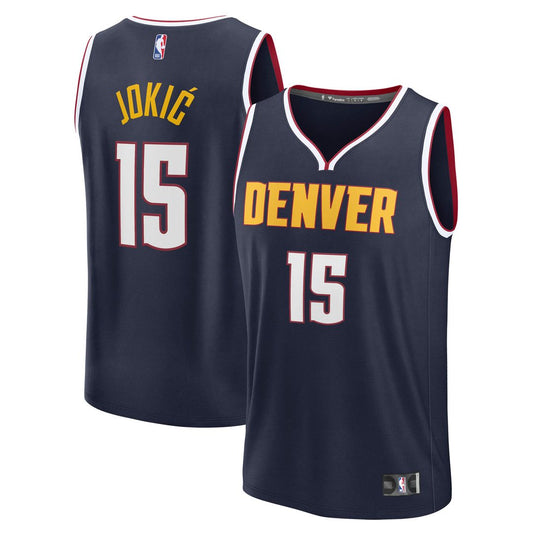 Nikola Jokic Denver Nuggets Fanatics Fast Break Replica Player Jersey - Icon Edition - Navy Official NBA Team Apparel Basketball Fan Gear