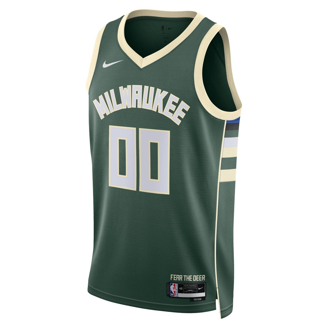 Milwaukee Bucks Nike Unisex Swingman Custom Jersey Hunter Green - Icon Edition Official NBA Team Apparel Basketball Fan Gear
