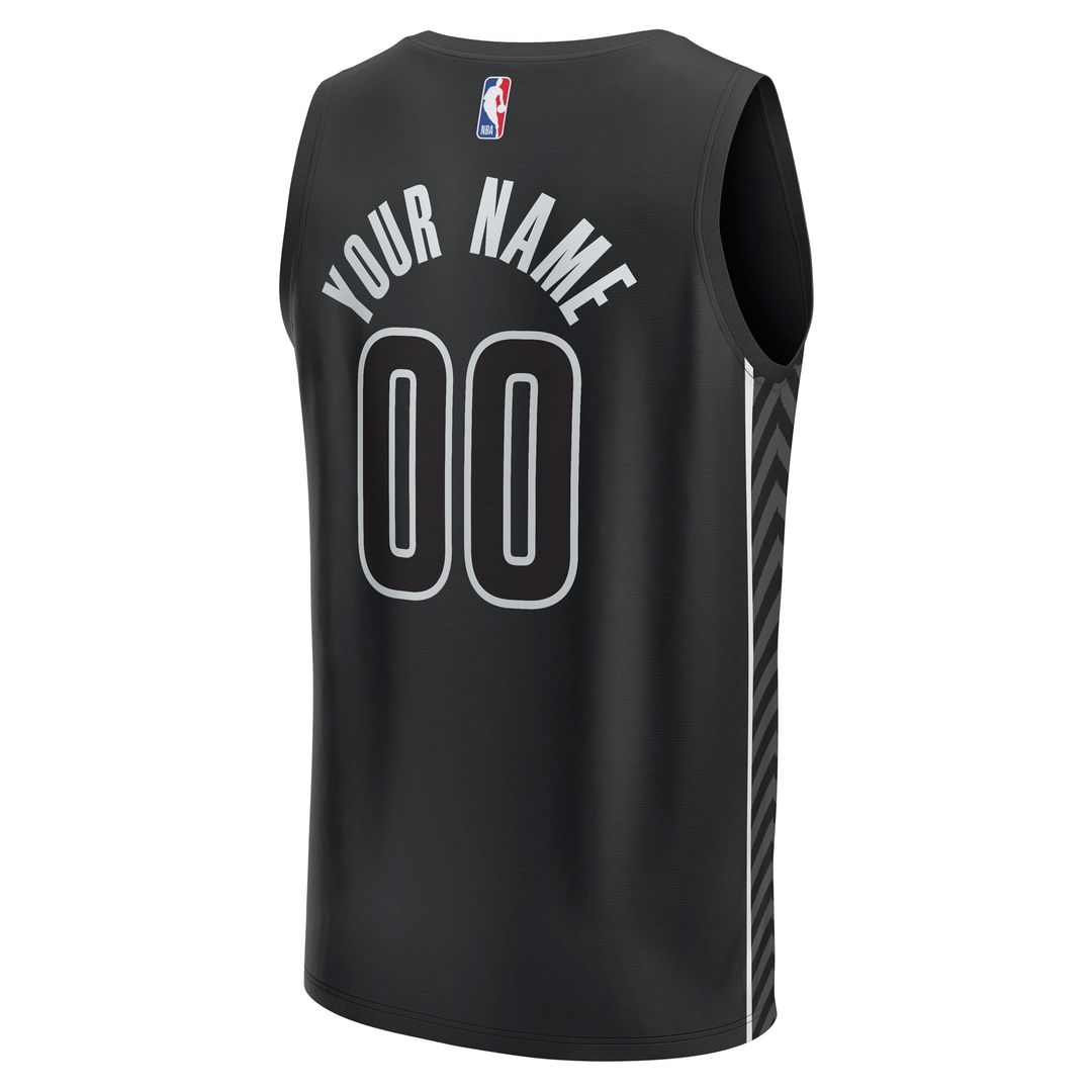 Brooklyn Nets Fanatics Custom Fast Break Jersey - Statement Edition - Black Official NBA Team Apparel Basketball Fan Gear