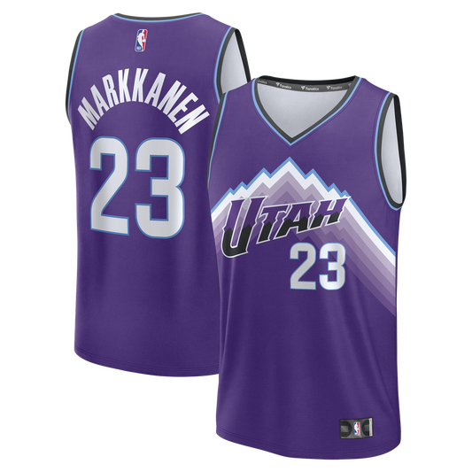 Lauri Markkanen Utah Jazz Fanatics Fast Break Replica Jersey - Icon Edition - Purple Official NBA Team Apparel Basketball Fan Gear