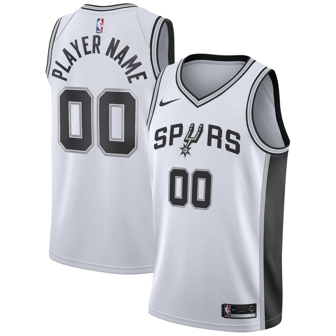 San Antonio Spurs Nike 2020/21 Swingman Custom Jersey - Association Edition - White Official NBA Team Apparel Basketball Fan Gear