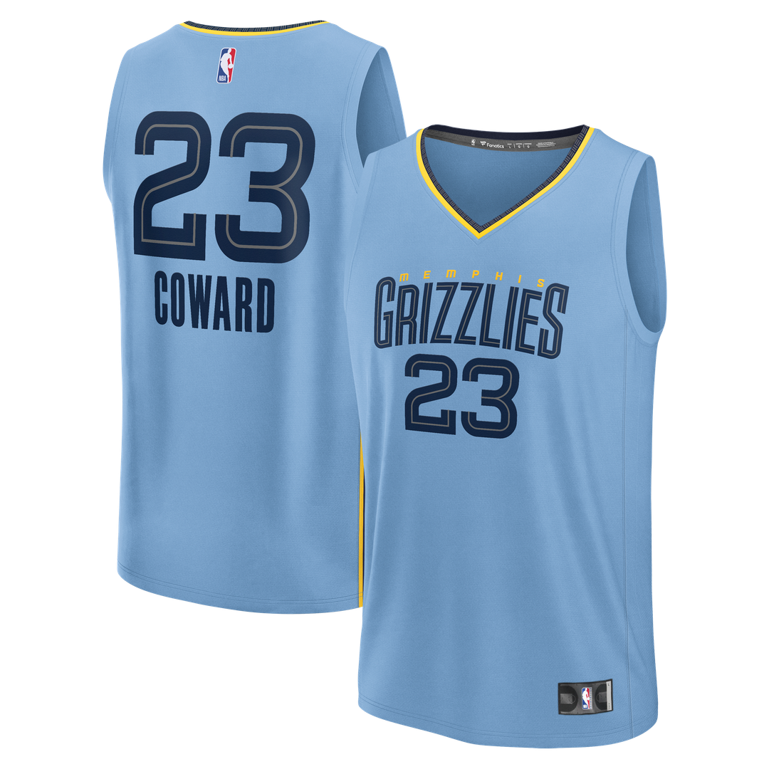 Cedric Coward Memphis Grizzlies Fanatics Fast Break Replica Player Jersey - Statement Edition - Light Blue Official NBA Team Apparel Basketball Fan Ge