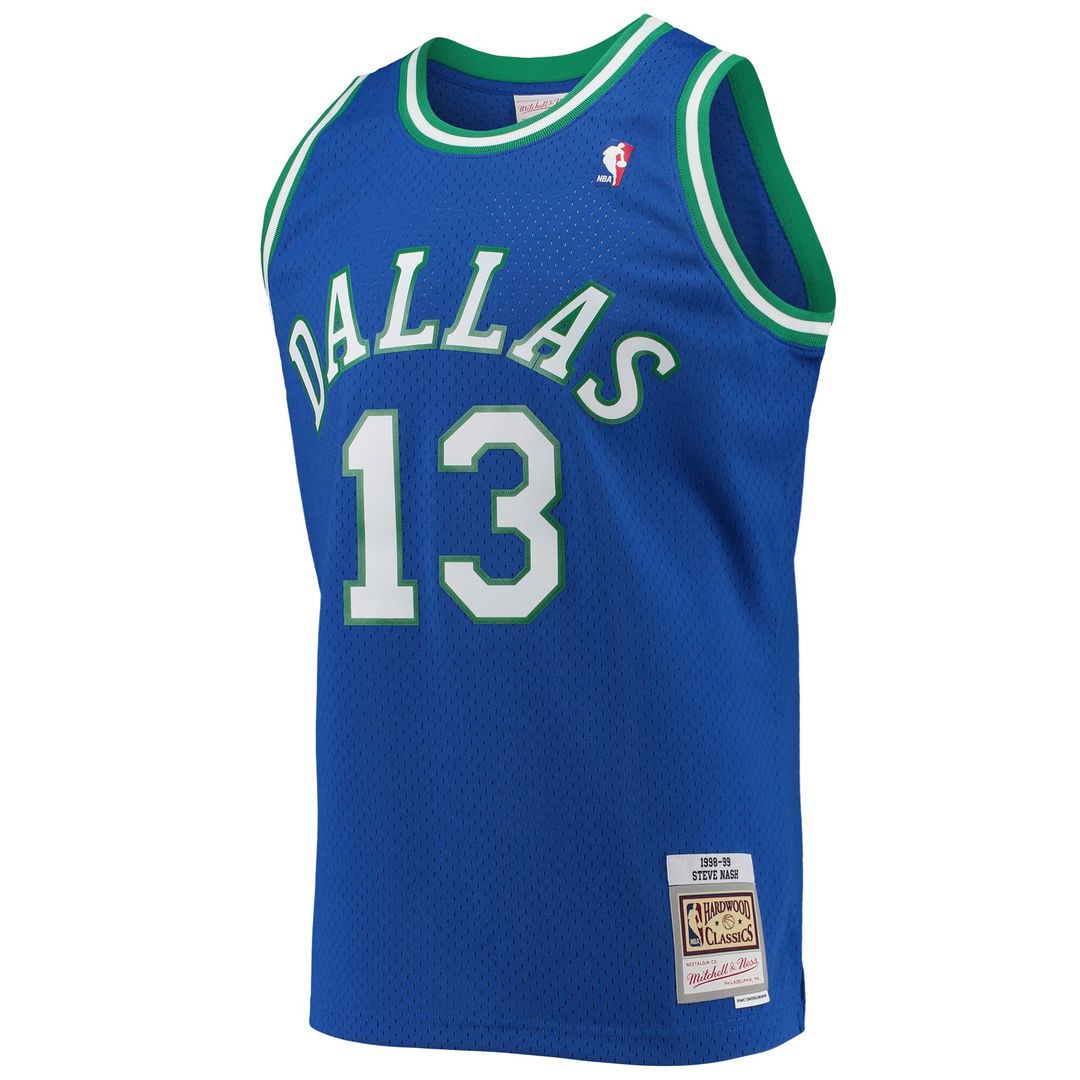 Steve Nash Dallas Mavericks Mitchell & Ness 1998/99 Hardwood Classics Swingman Jersey - Blue Official NBA Team Apparel Basketball Fan Gear