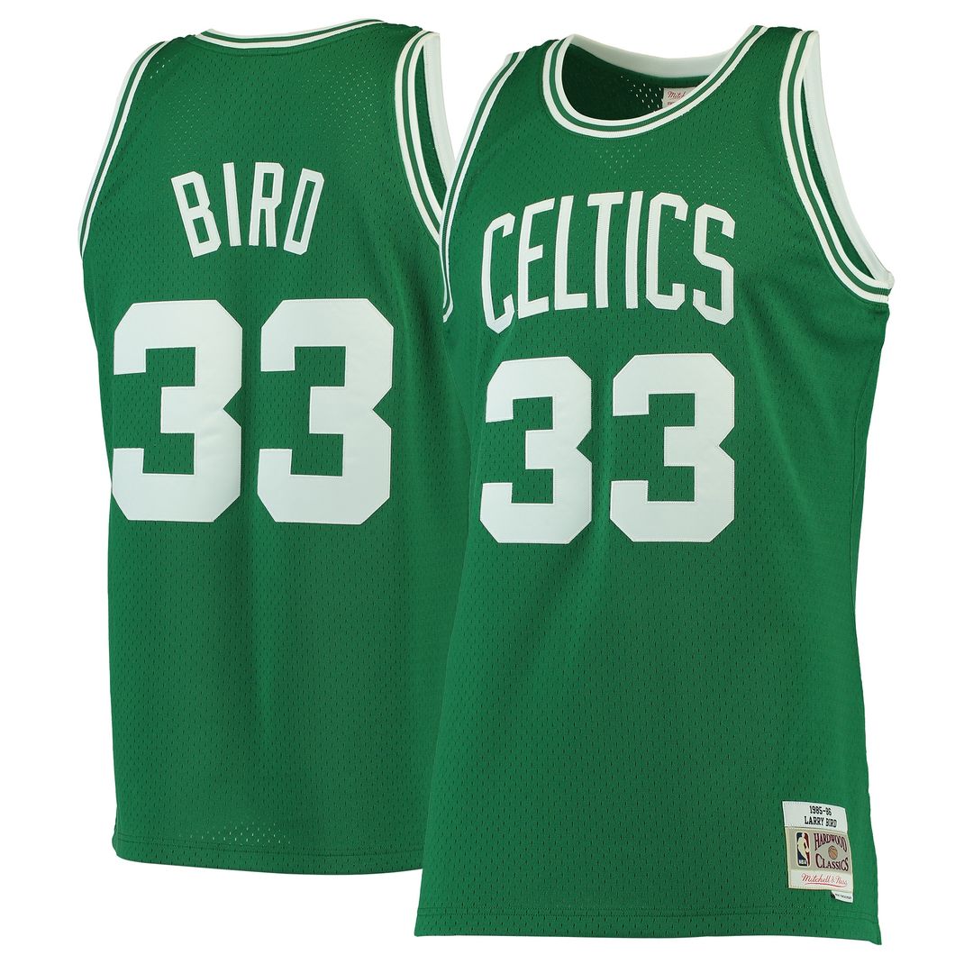 Larry Bird Boston Celtics Mitchell & Ness Hardwood Classics Swingman Jersey - Kelly Green Official NBA Team Apparel Basketball Fan Gear