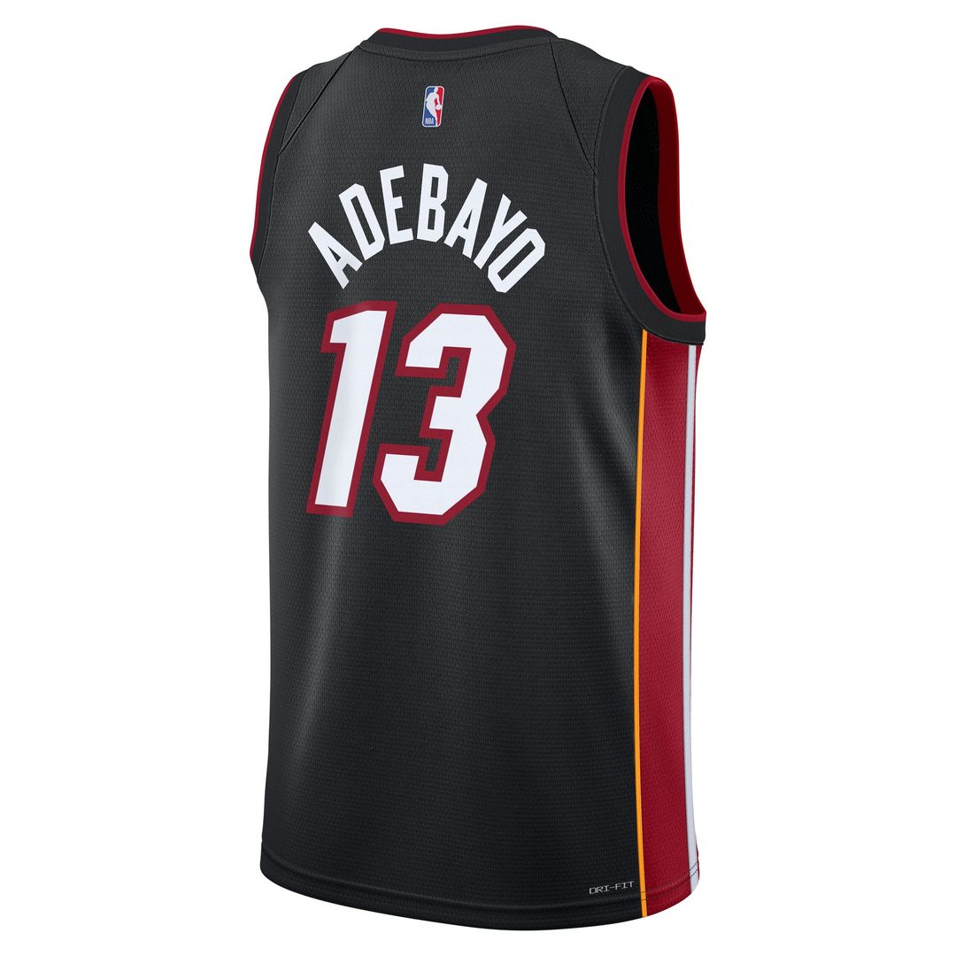 Bam Adebayo Miami Heat Nike Youth Swingman Jersey - Icon Edition - Black Official NBA Team Apparel Basketball Fan Gear