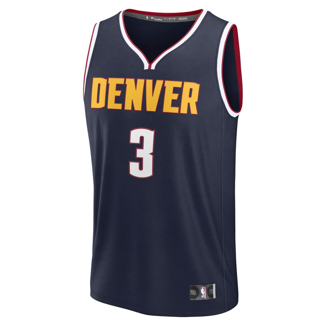 Julian Strawther Denver Nuggets Fanatics Fast Break Replica Player Jersey - Icon Edition - Navy Official NBA Team Apparel Basketball Fan Gear