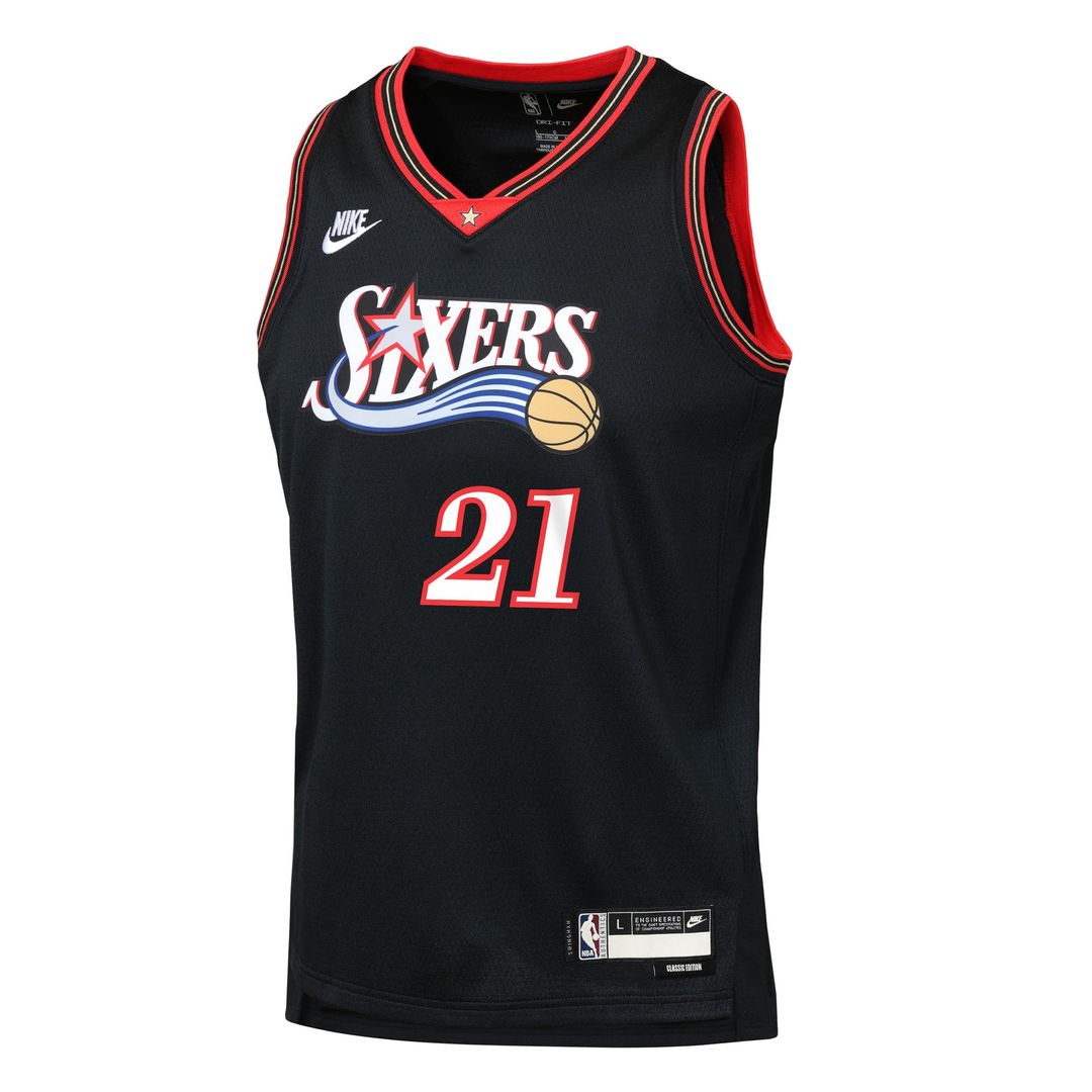 Joel Embiid Philadelphia 76ers Nike Youth Swingman Jersey - Classic Edition - Black Official NBA Team Apparel Basketball Fan Gear