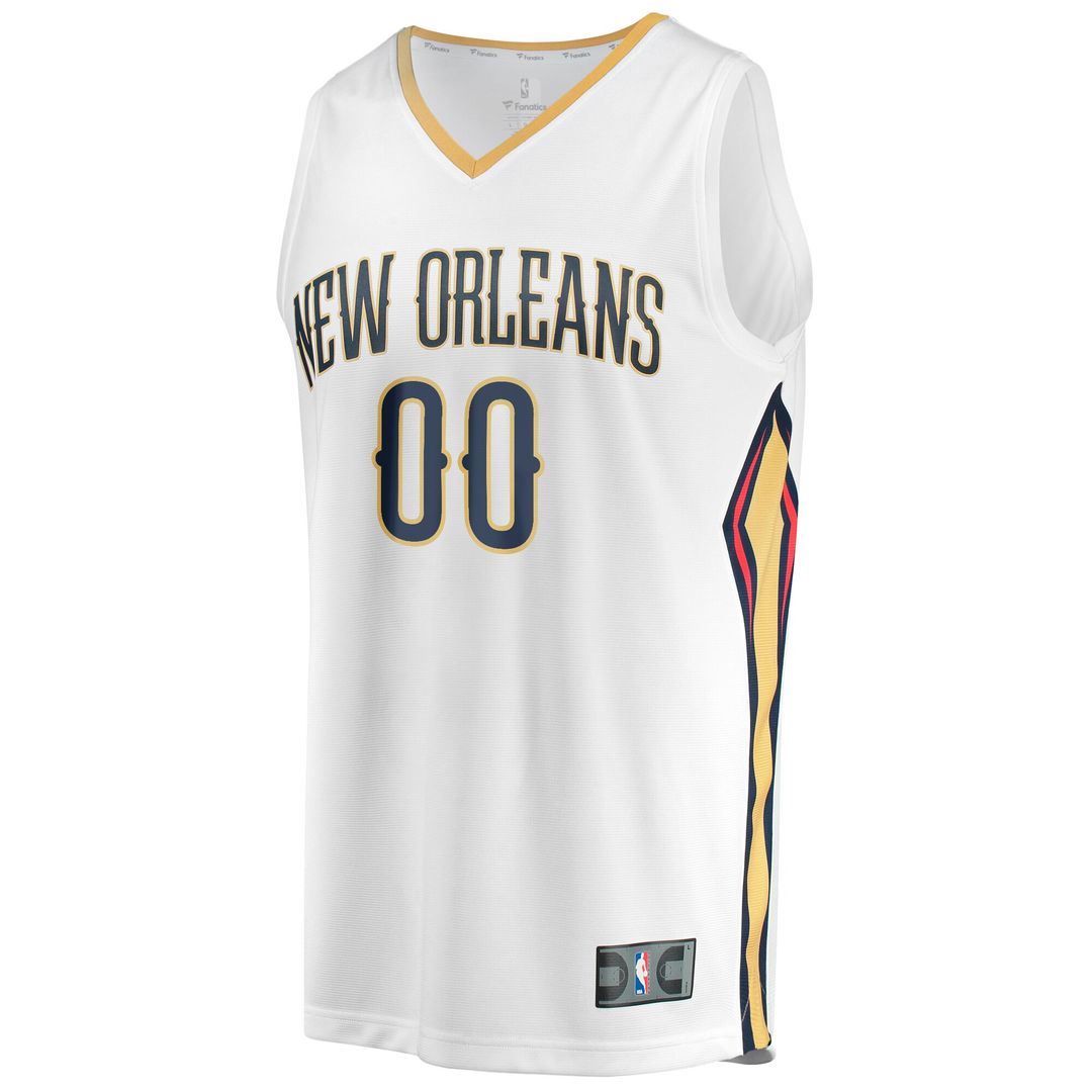 New Orleans Pelicans Fanatics Youth Fast Break Replica Custom Jersey - Association Edition - White Official NBA Team Apparel Basketball Fan Gear