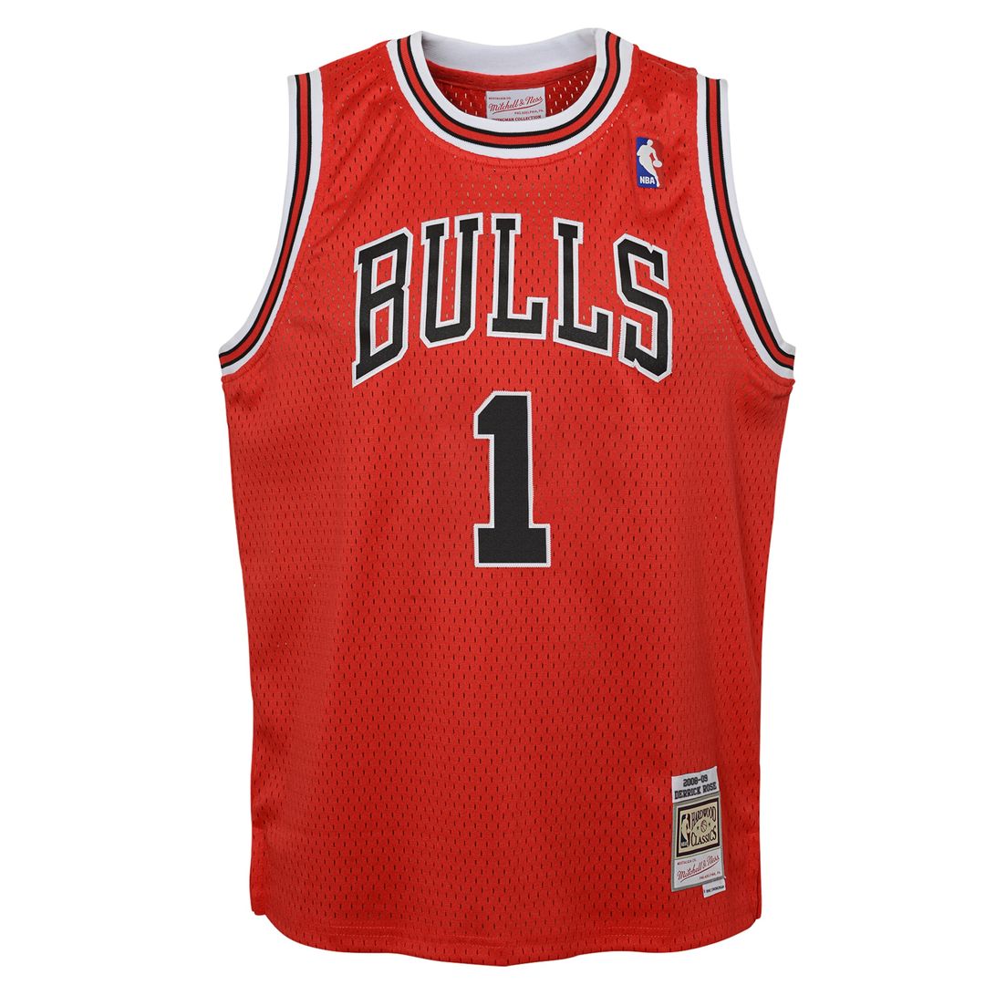 Derrick Rose Chicago Bulls Mitchell & Ness Youth 2008/09 Hardwood Classics Swingman Jersey - Red Official NBA Team Apparel Basketball Fan Gear