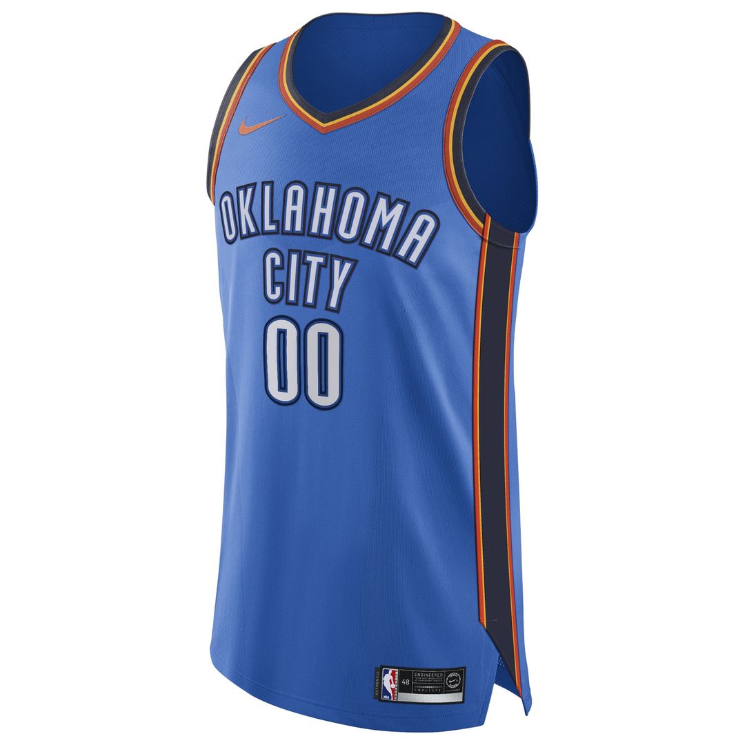 Oklahoma City Thunder Nike Authentic Custom Jersey Blue - Icon Edition Official NBA Team Apparel Basketball Fan Gear