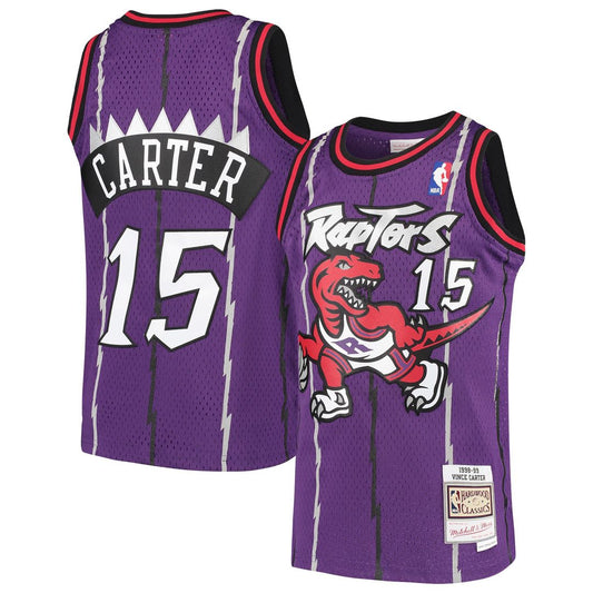 Vince Carter Toronto Raptors Mitchell & Ness Youth 1998/99 Hardwood Classics Swingman Throwback Jersey - Purple Official NBA Team Apparel Basketball F