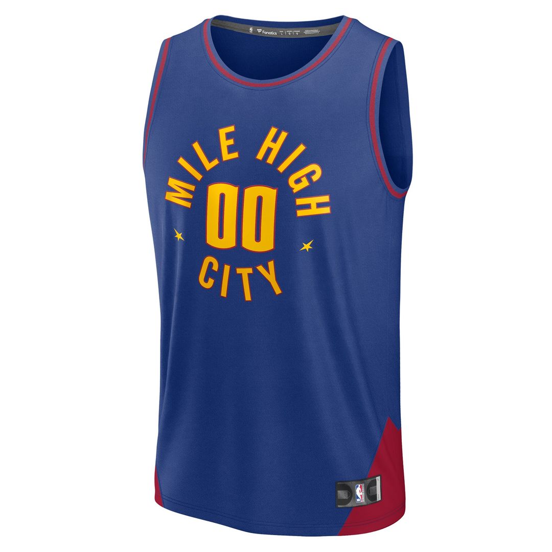 Denver Nuggets Fanatics Fast Break Custom Jersey - Icon Edition - Navy Official NBA Team Apparel Basketball Fan Gear