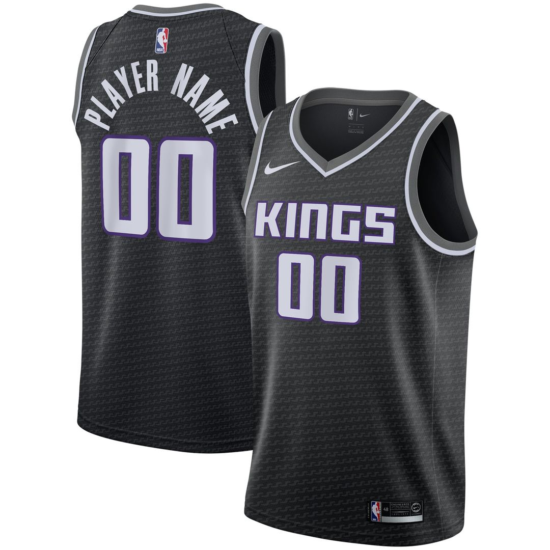 Sacramento Kings Nike Swingman Custom Jersey Black - Statement Edition Official NBA Team Apparel Basketball Fan Gear