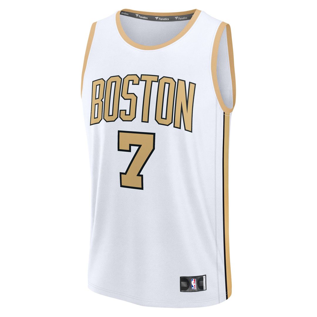 Jaylen Brown Boston Celtics Fanatics 2025/26 City Edition Fast Break Jersey - White Official NBA Team Apparel Basketball Fan Gear
