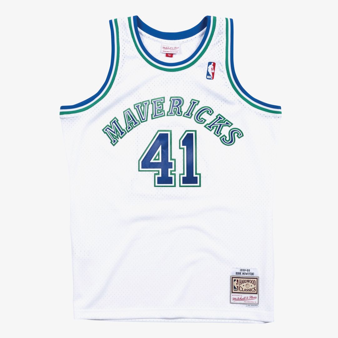 Dirk Nowitzki Dallas Mavericks Mitchell & Ness 1998-99 Hardwood Classics Swingman Jersey - White Official NBA Team Apparel Basketball Fan Gear