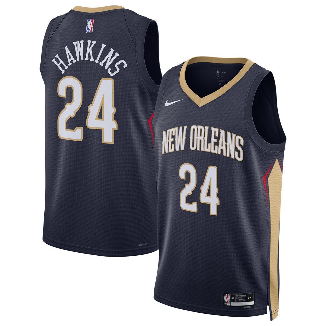 Jordan Hawkins New Orleans Pelicans Nike Unisex Swingman Jersey - Icon Edition - Navy Official NBA Team Apparel Basketball Fan Gear