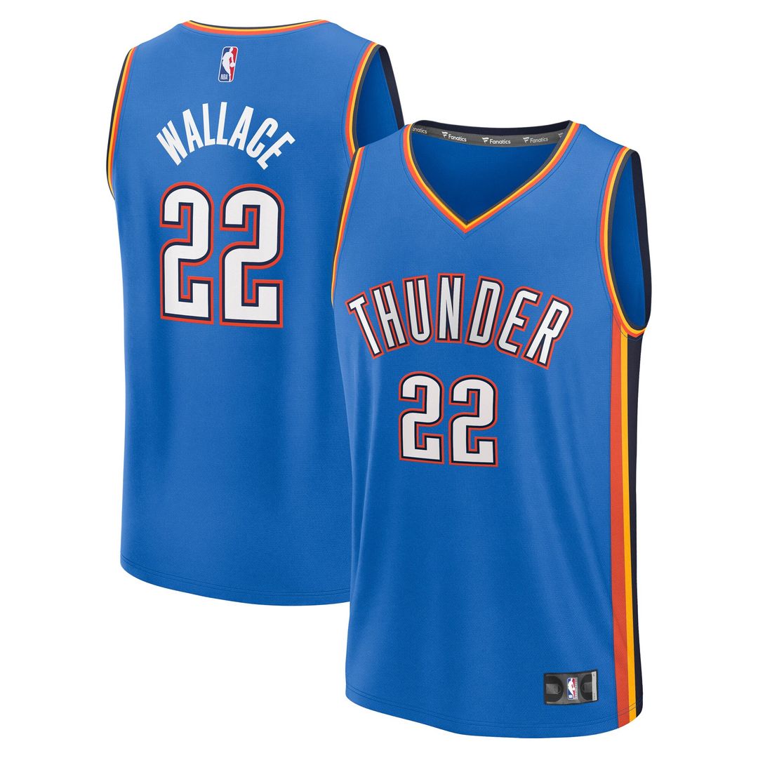 Cason Wallace Oklahoma City Thunder Fanatics Fast Break Replica Player Jersey - Icon Edition - Blue Official NBA Team Apparel Basketball Fan Gear