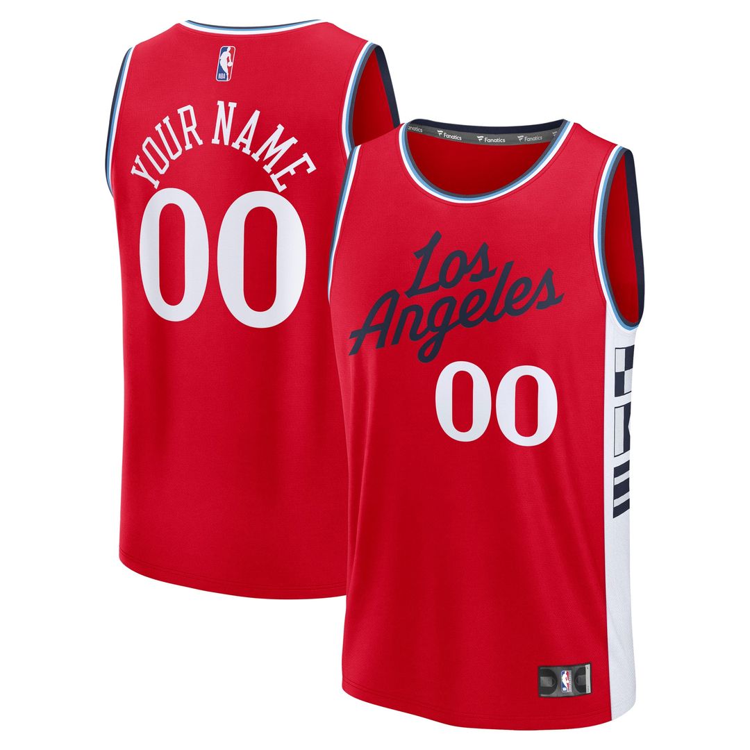 LA Clippers Fanatics Fast Break Custom Jersey - Statement Edition - Red Official NBA Team Apparel Basketball Fan Gear