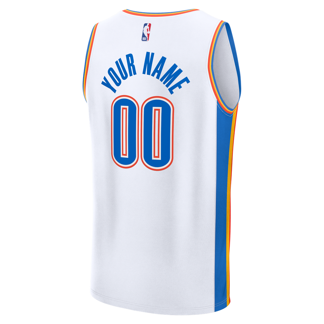 Oklahoma City Thunder Fanatics Youth Fast Break Custom Replica Jersey - Blue - Icon Edition Official NBA Team Apparel Basketball Fan Gear